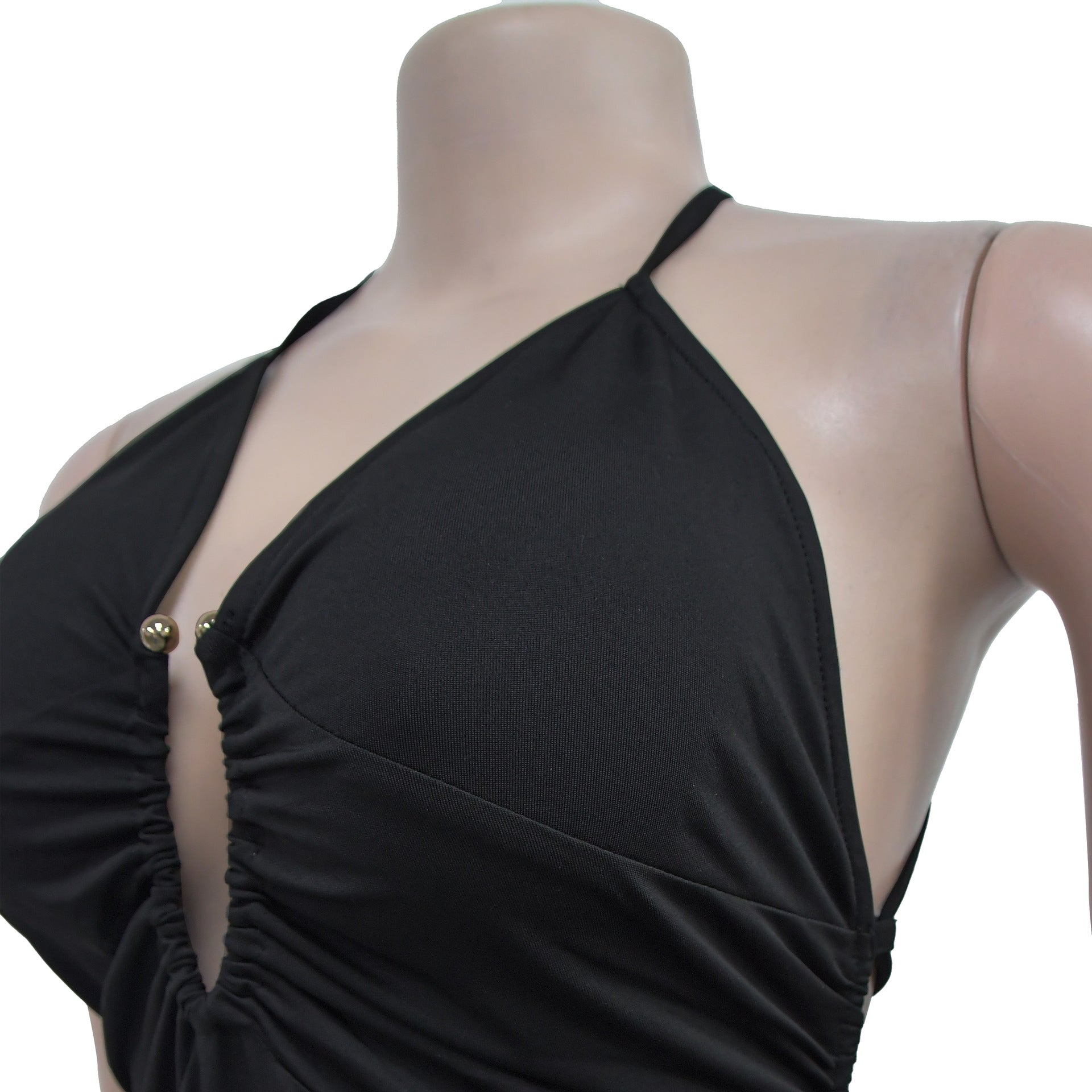 Fashionable Women's Sexy Strap V-Neck Low Back Slim Dress 7