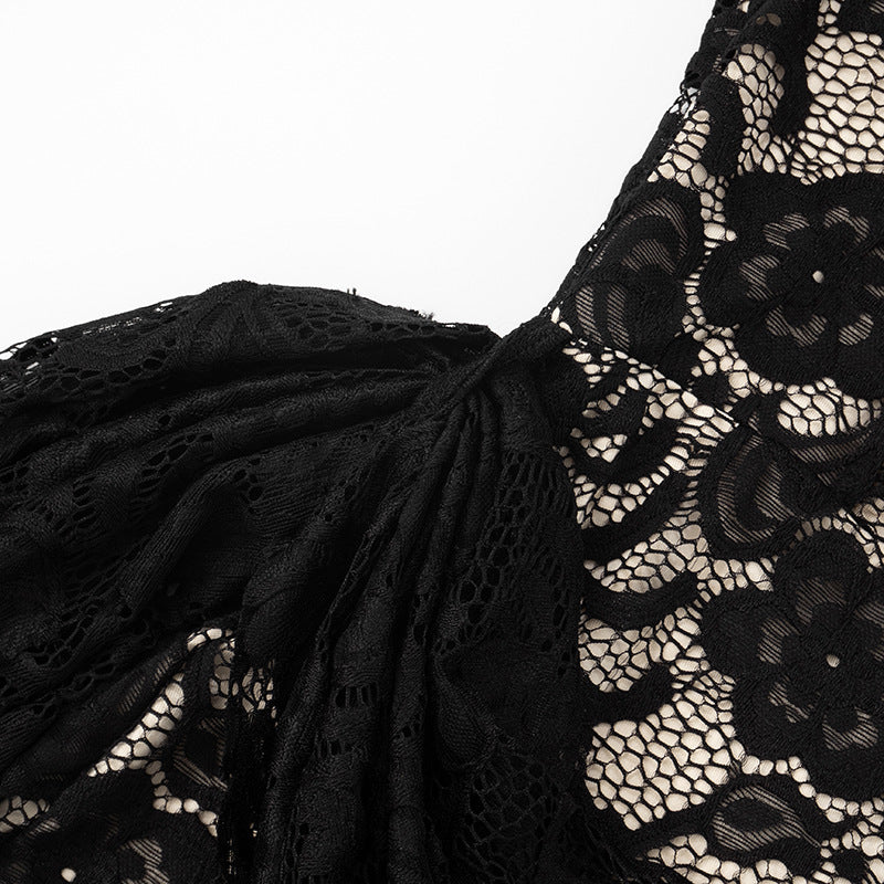 Women Summer Lace Streamer Strapless Bodycon Dress 14