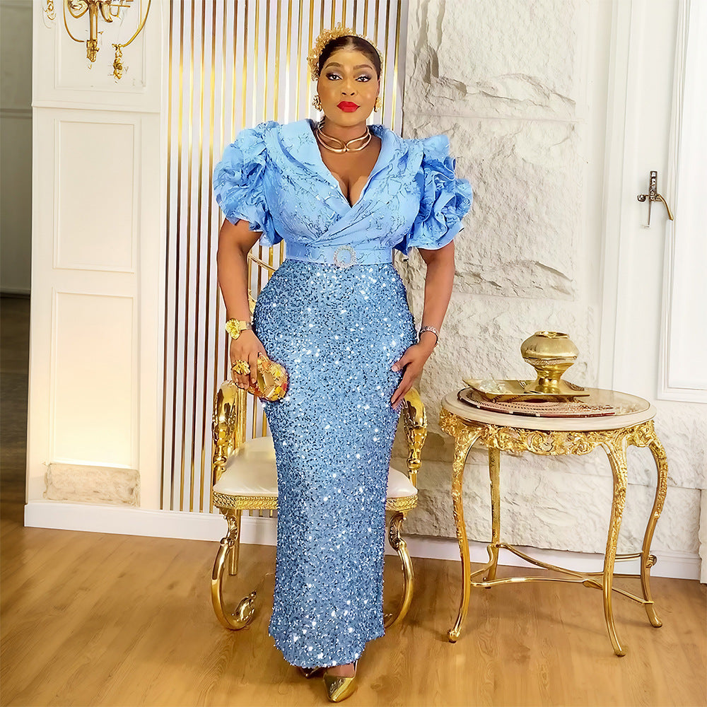 Sequin Dress Women's Plus Size Party Evening Gown 3