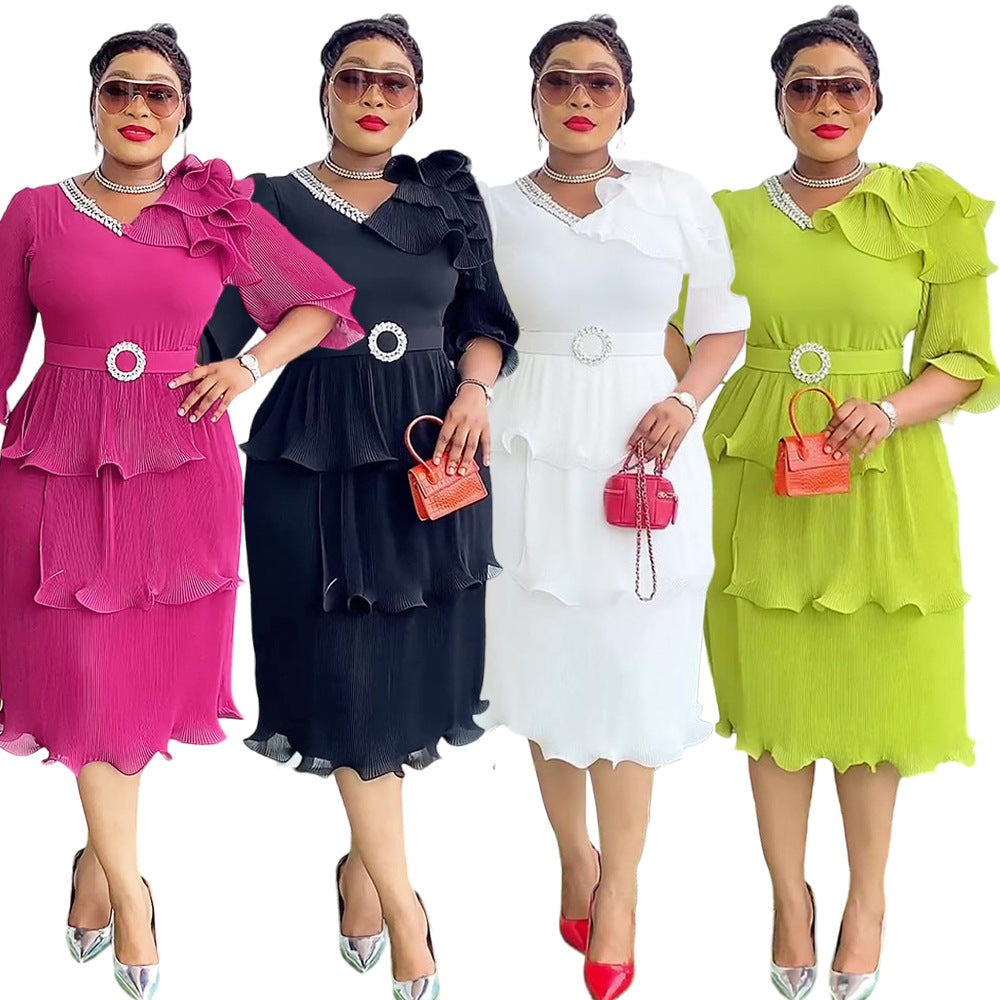 Elegant Formal Party Pleated Dress 6