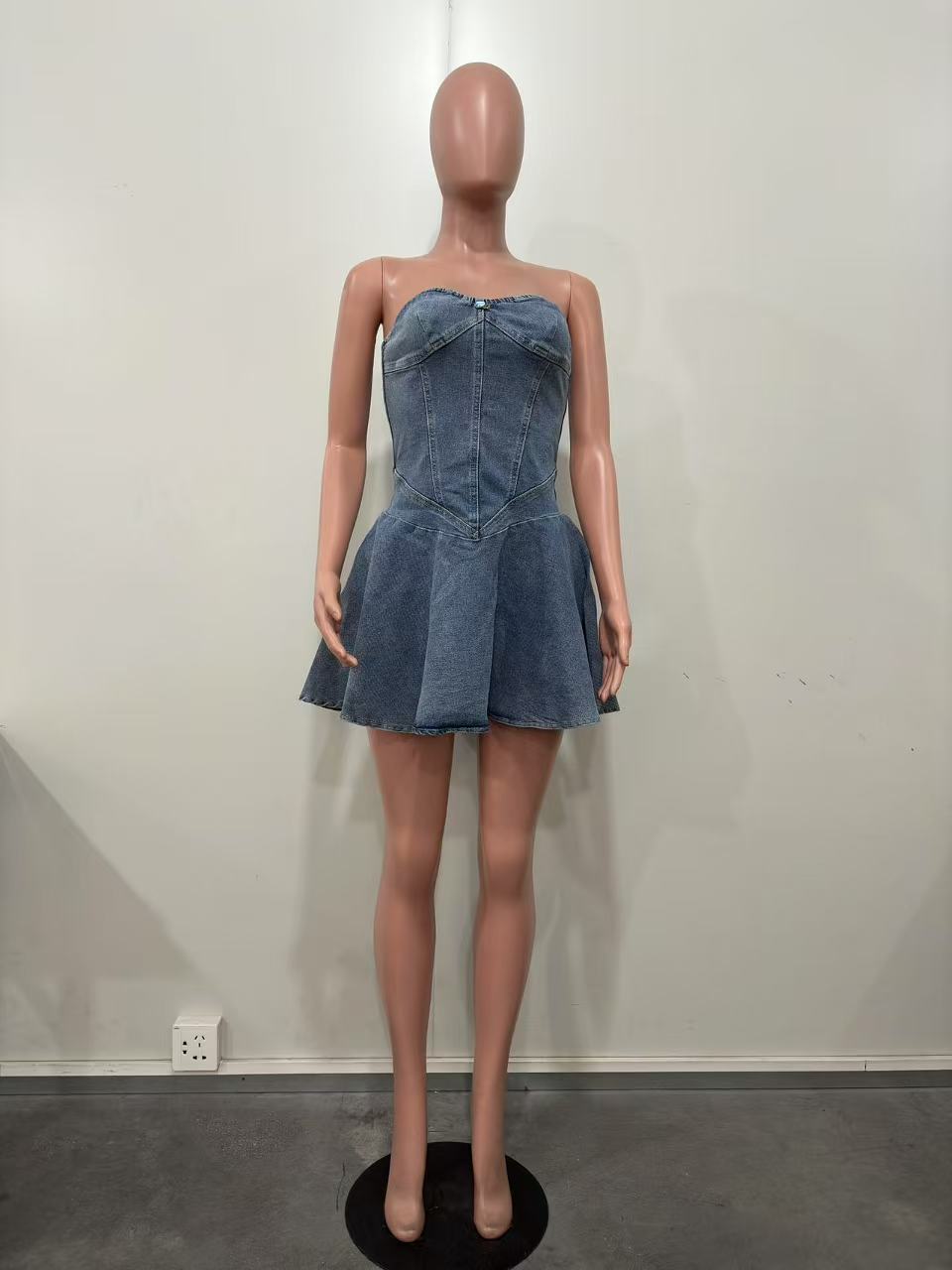 Women's Sleeveless Fashion Chic Denim sexy a-line mini dress 11
