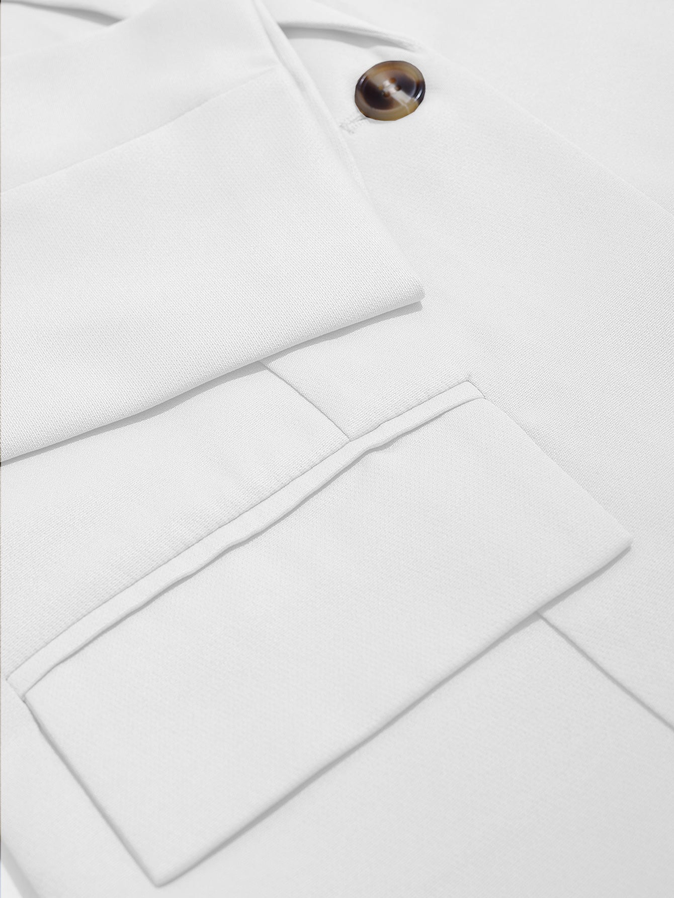 Women Solid Turndown Collar Elegant Career Button Casual Blazer 19