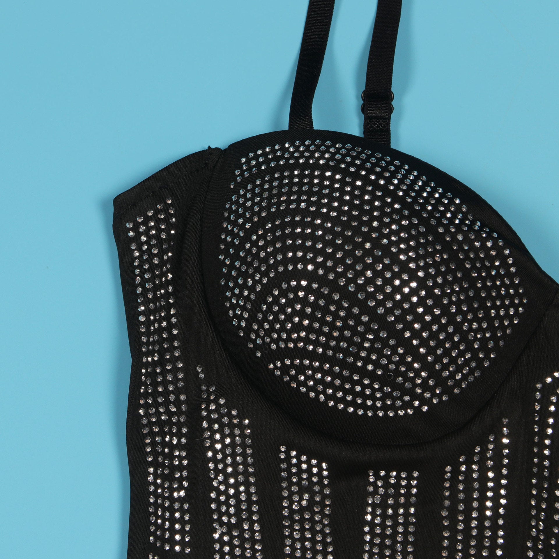 Women sexy beaded suspender elastic bodycon dress 21