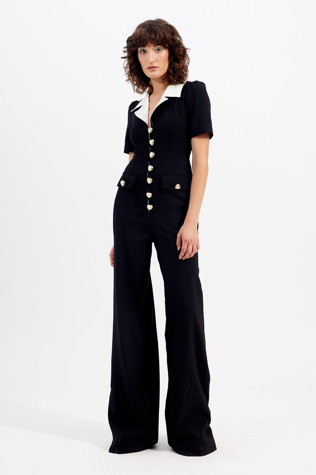 Elegant Career Women Short Sleeve Two Piece Pants Set Office Wear 4