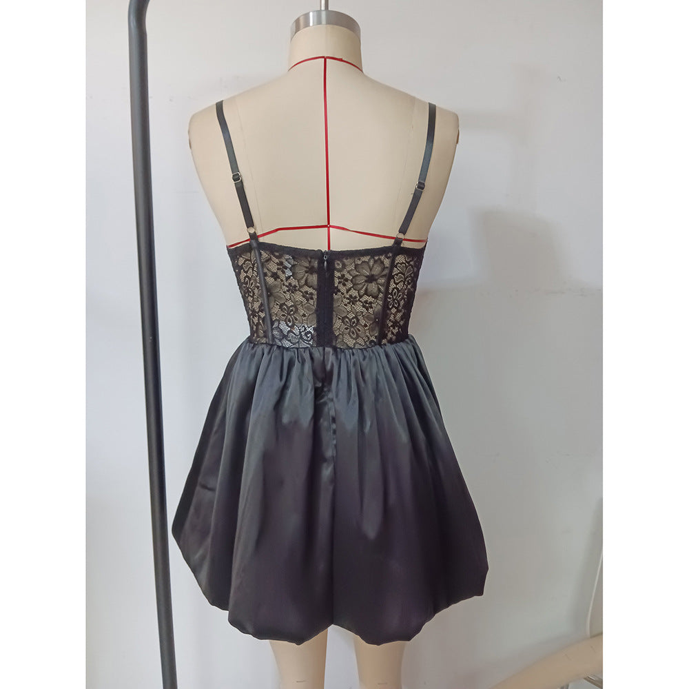 Women Spring Summer lace Party Suspender Tutu Dress 10