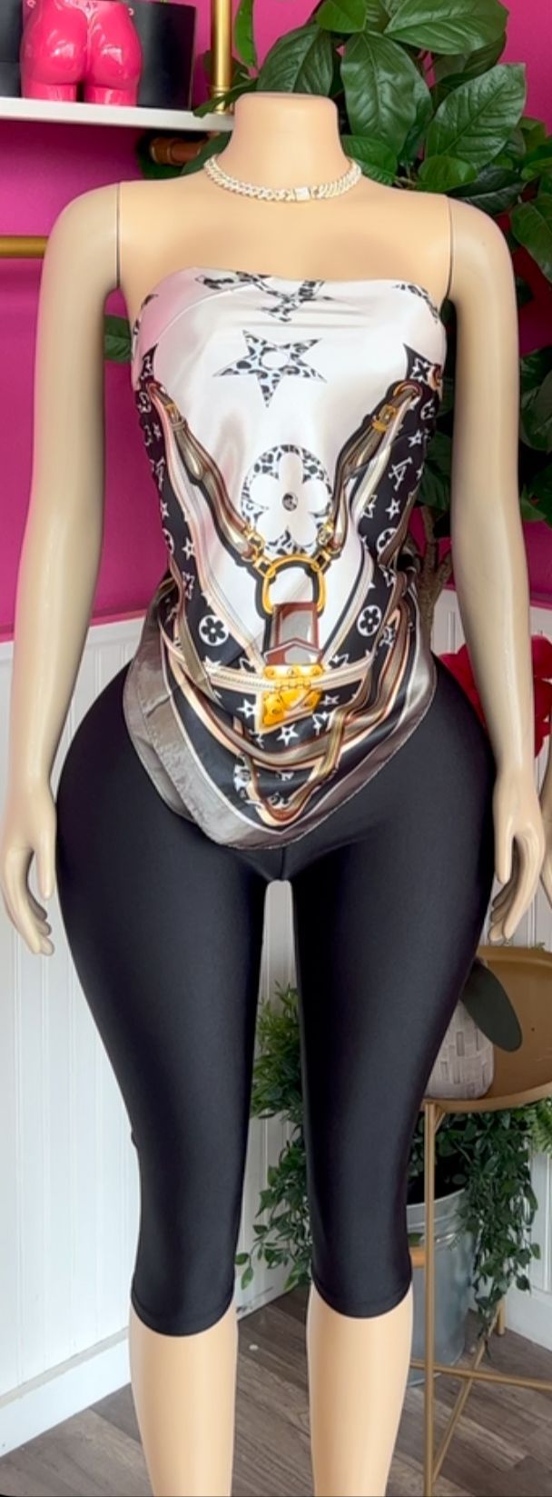 Fashion Women's Printed Strapless Sexy Two Piece Shorts Set 11