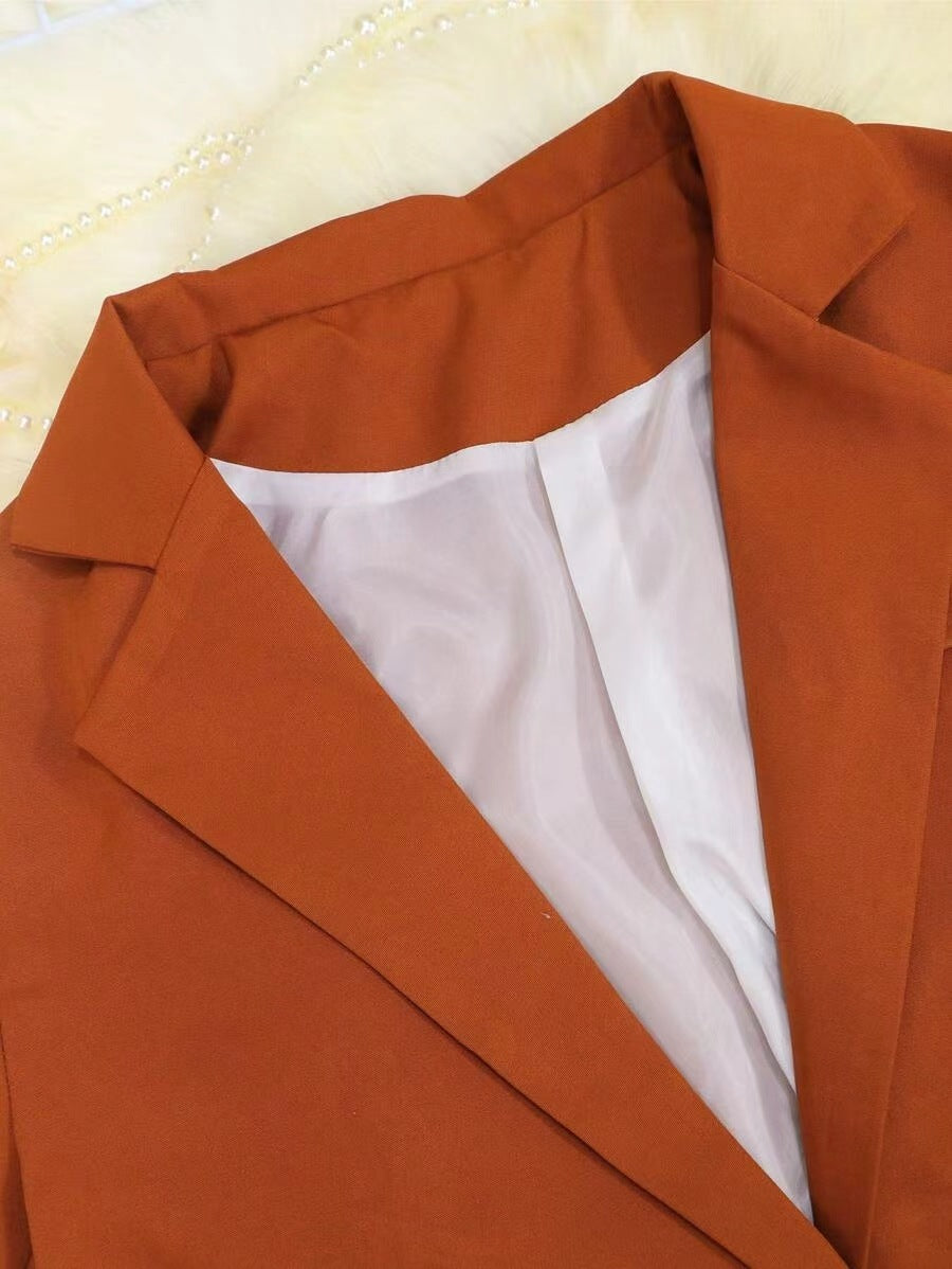 Solid Color Women's Pants Blazer Spring Autumn Suit Set 5