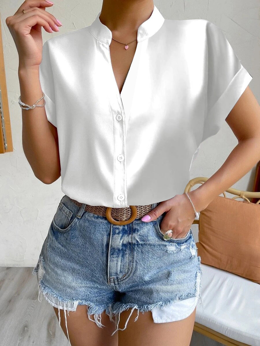 Women summer v-neck shirt 18