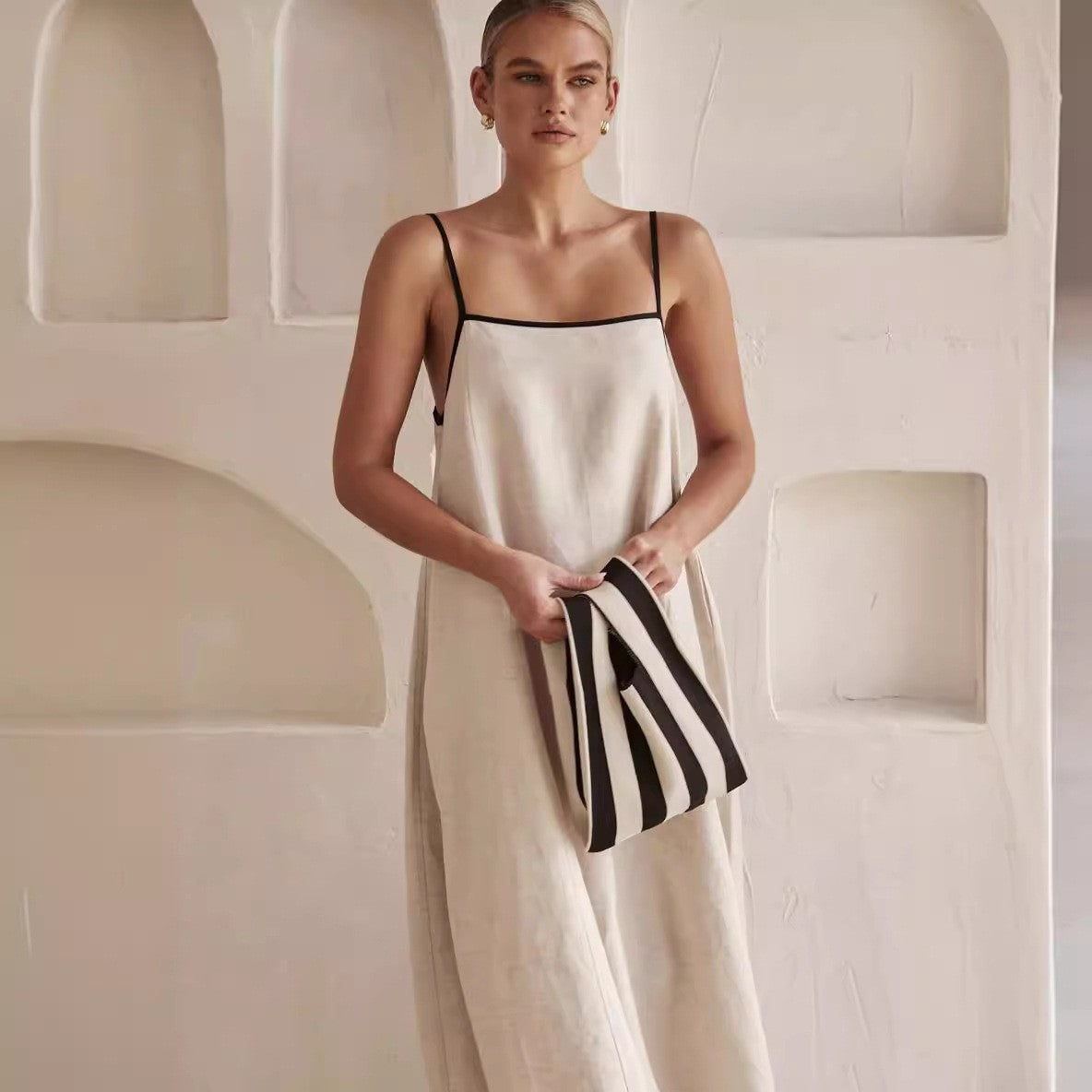 Spring Summer Women's Fashion Casual Strap Dress With Pockets 6