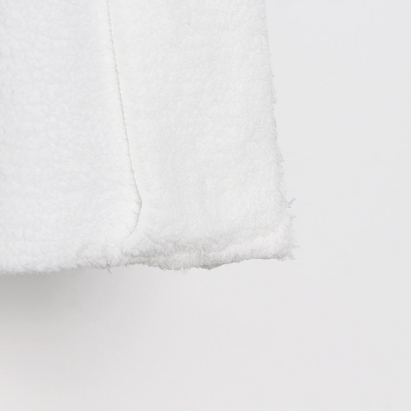 Women Autumn/Winter Turndown Collar Long Sleeve Lace-Fly Lamb Maxi Colorblock Denim Coat 31