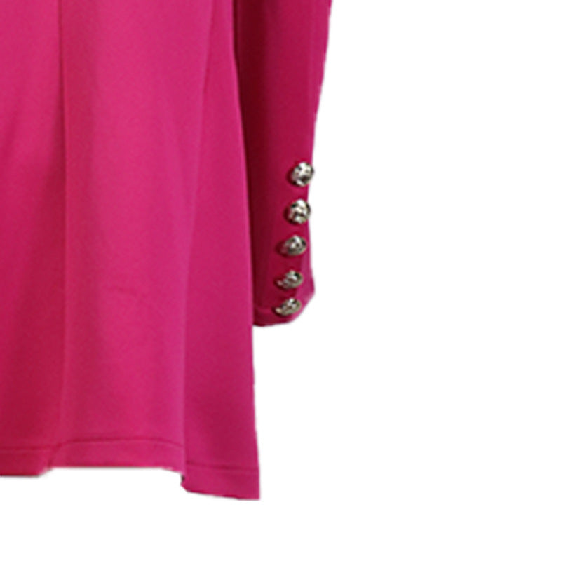 Turn Down Collar Blazer Women’s Slim Fit Double Breasted Jacket 15