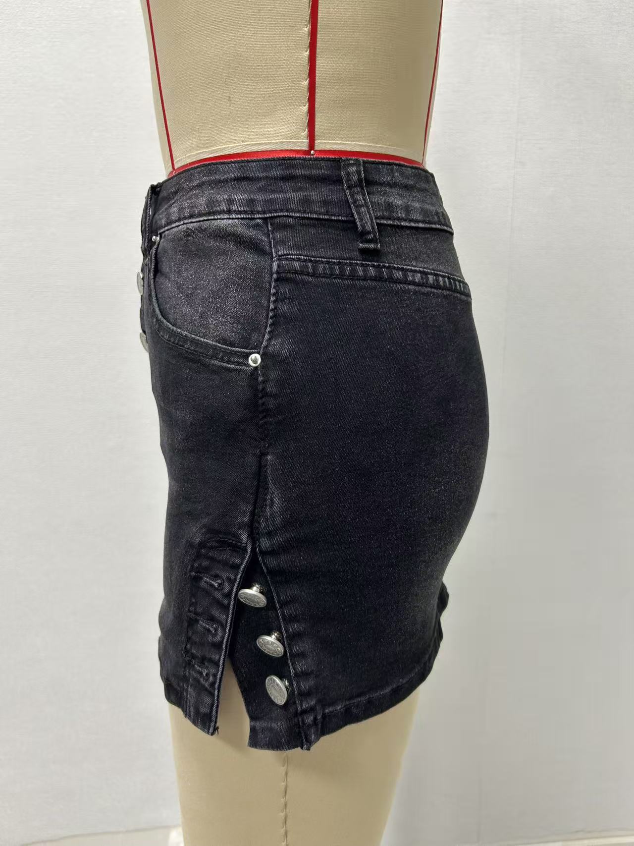 Sexy summer High Stretch Bodycon mini Denim skirt 45