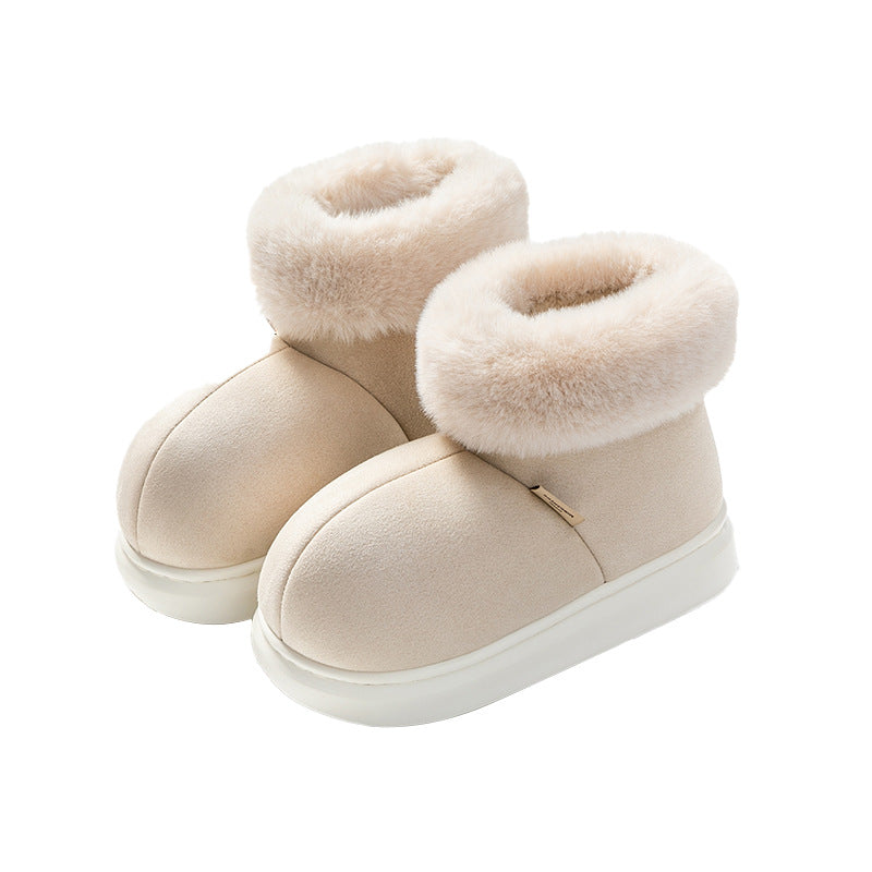 Thick-Soled Fleece Slippers For Women In Winter Plus Velvet Indoor Home Bag And Confinement Cotton Shoes 9