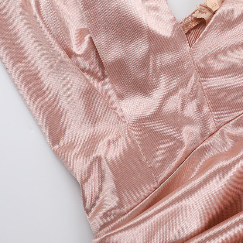 Women Crossover Halter Neck Sexy Cutout Slit Dress 18