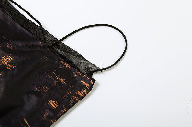 Summer fashion sexy leopard print high waist slim Strap Dress 12