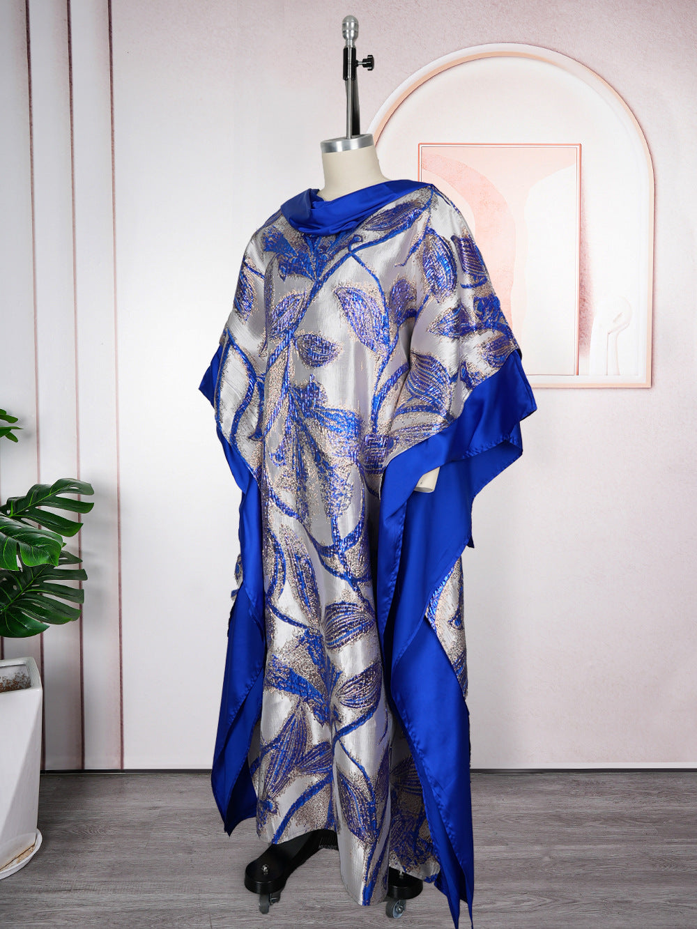 African Women's Plus Size Print Dress Jacquard Robe Headscarf 18