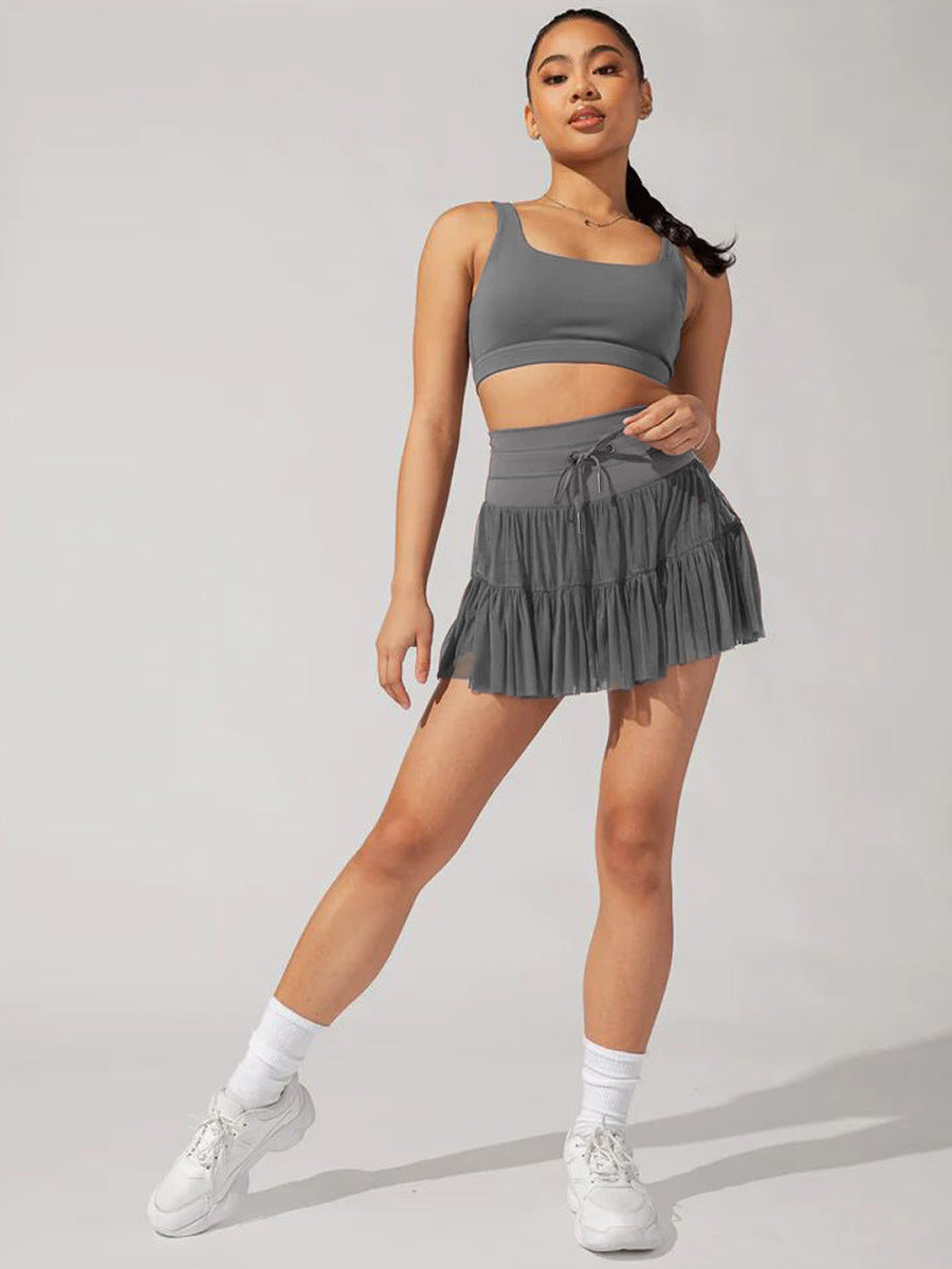 Women Summer Lace-up Pleated Skirt 18