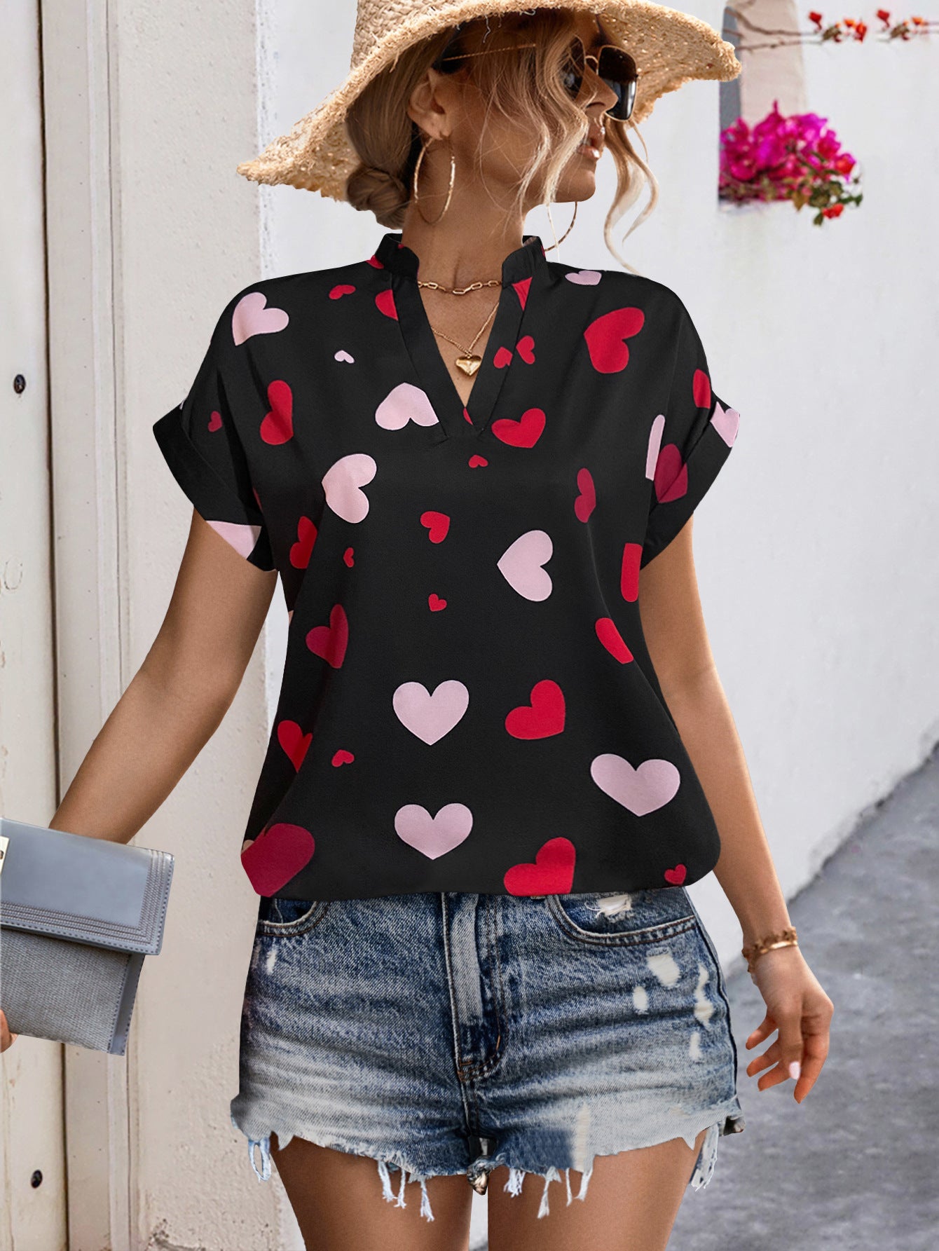 Women Heart Print Shirt 8