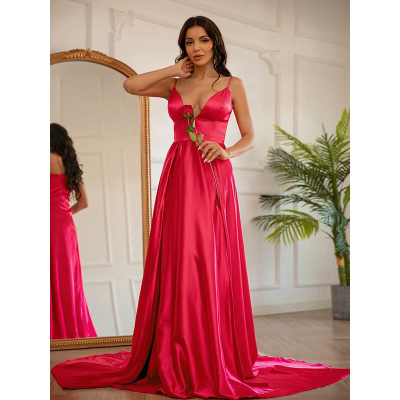 Women Sexy Strapless Slit Formal Party Evening Dress（Processing time need 3-6 days） 7