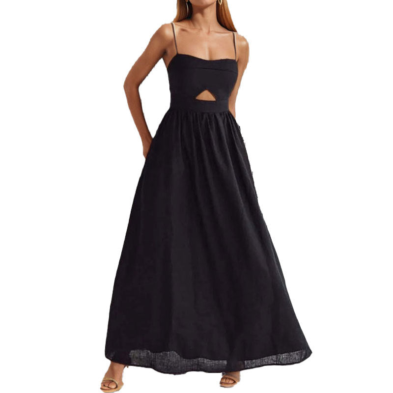 Women Sexy French Cutout Slit Maxi Dress 5