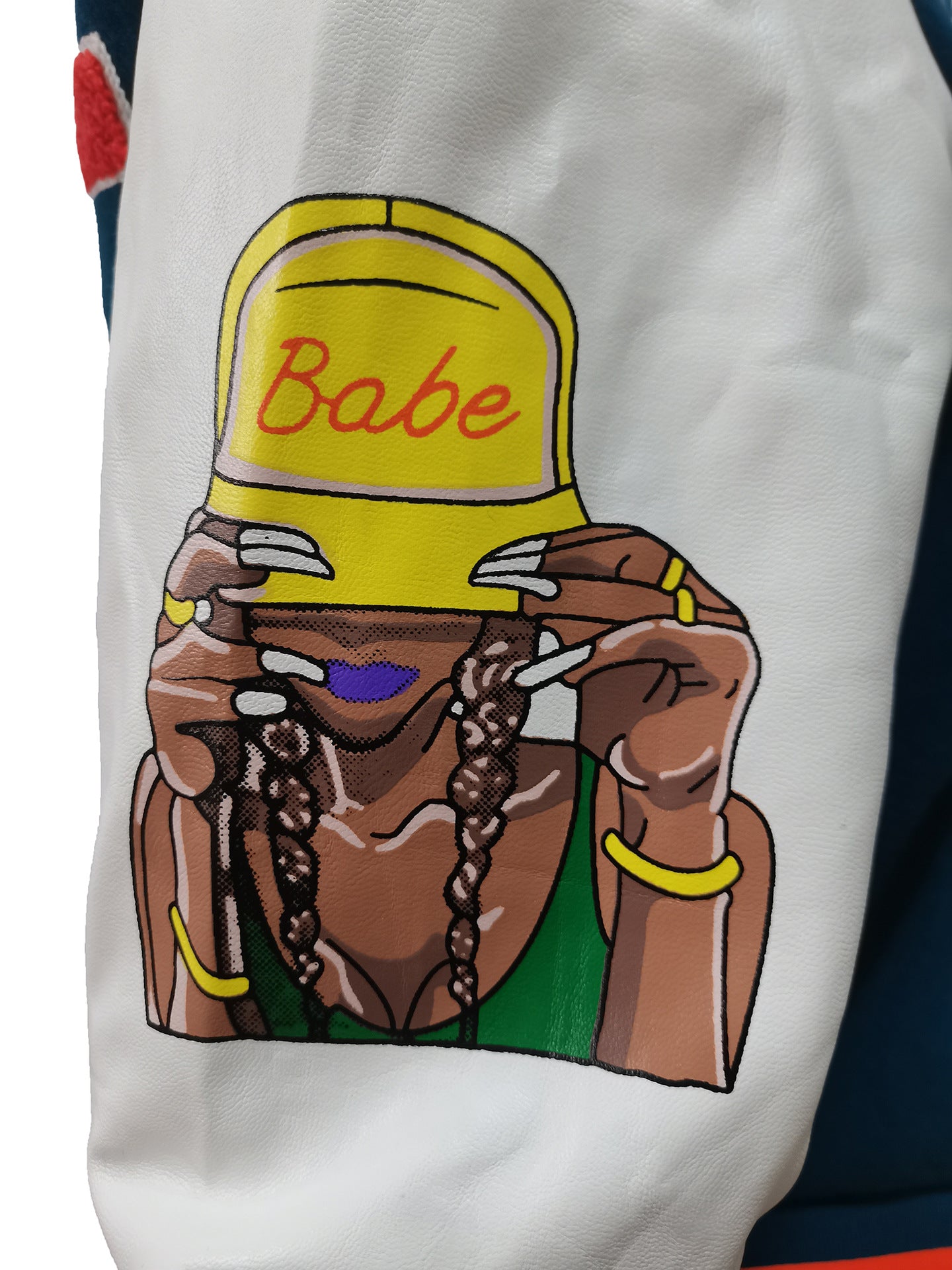 Women Fashion Velvet Print Embroidered Baseball Jacket 24