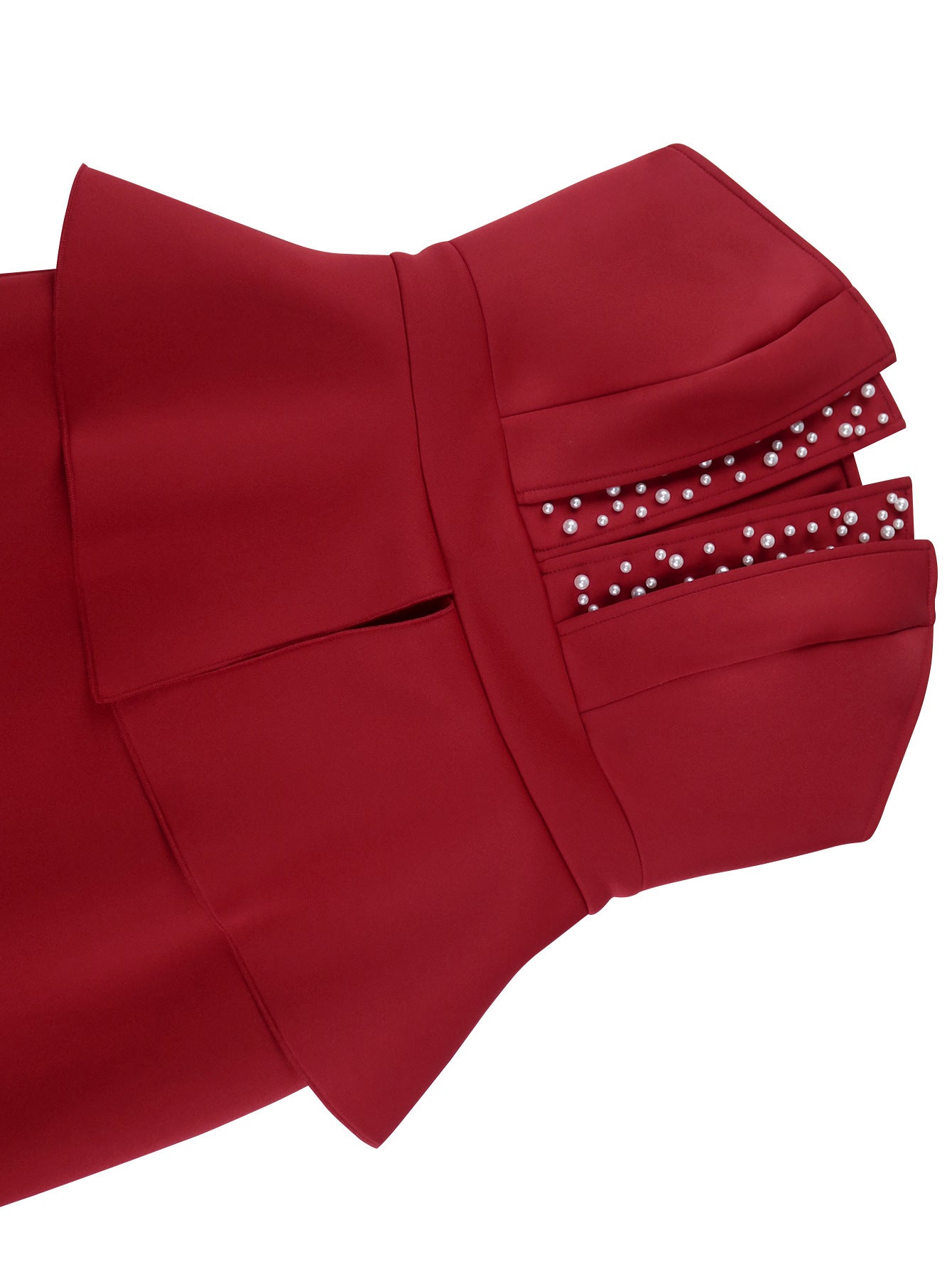 Strapless Beaded Fishtail Ruffled Slim Long Evening Dress 12