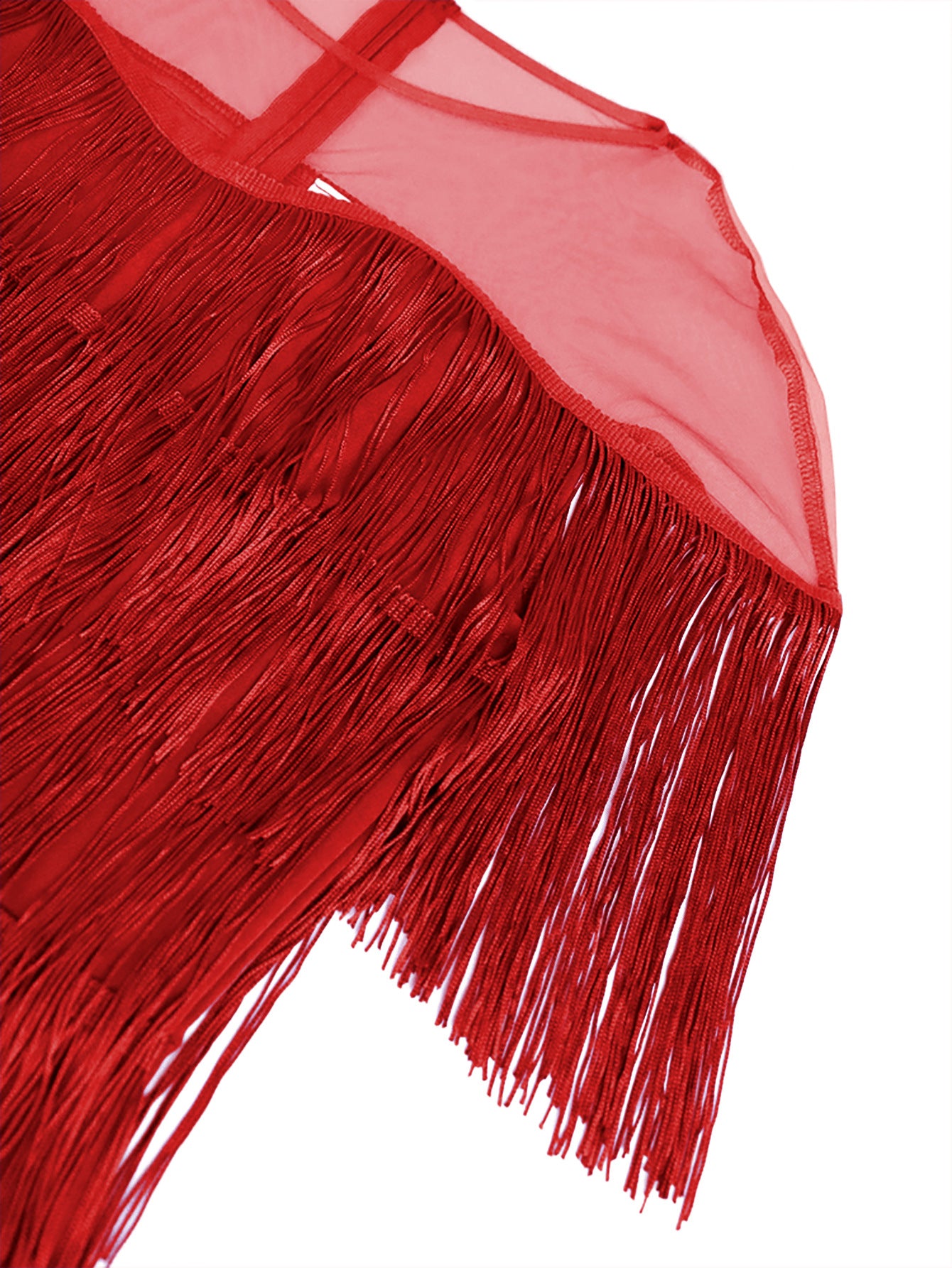 Women Mesh Patchwork tassel Round Neck sexy evening bodycon dresses 20