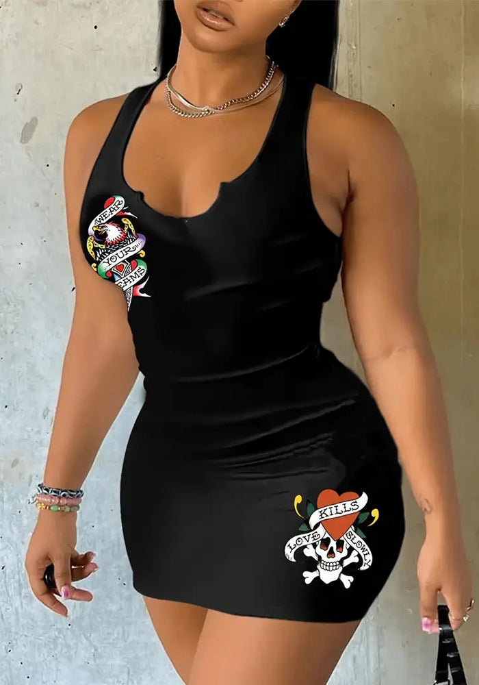 Summer fashion pattern print dress