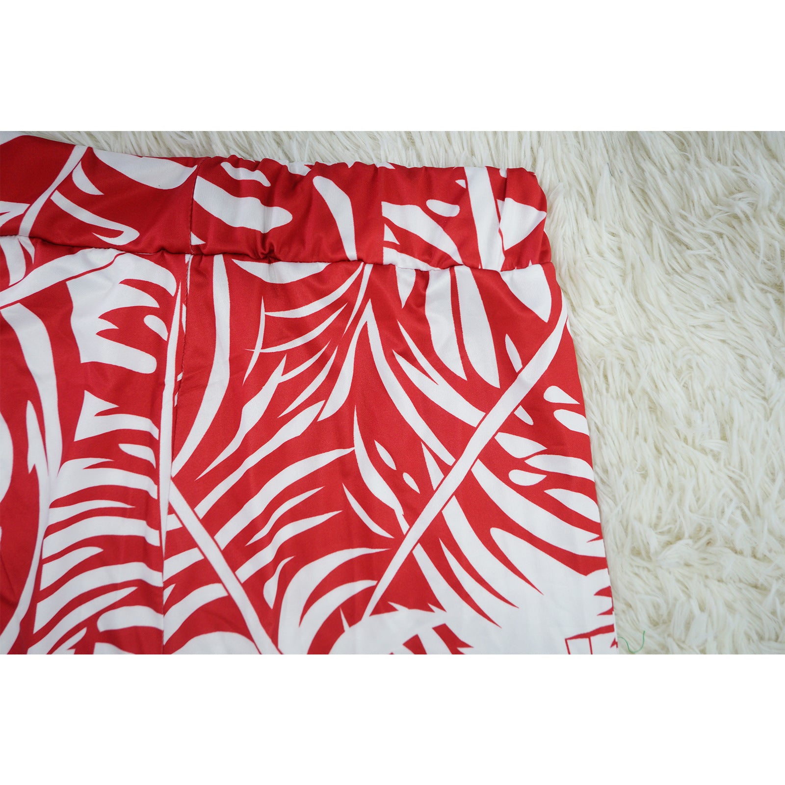 Women's Summer Round Neck Belted Printed Wide Leg Pants Casual Set 21