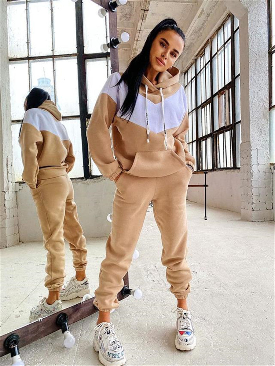 Autumn And Winter Women's Sports Casual Hoodies Set Two Piece Tracksuit 14