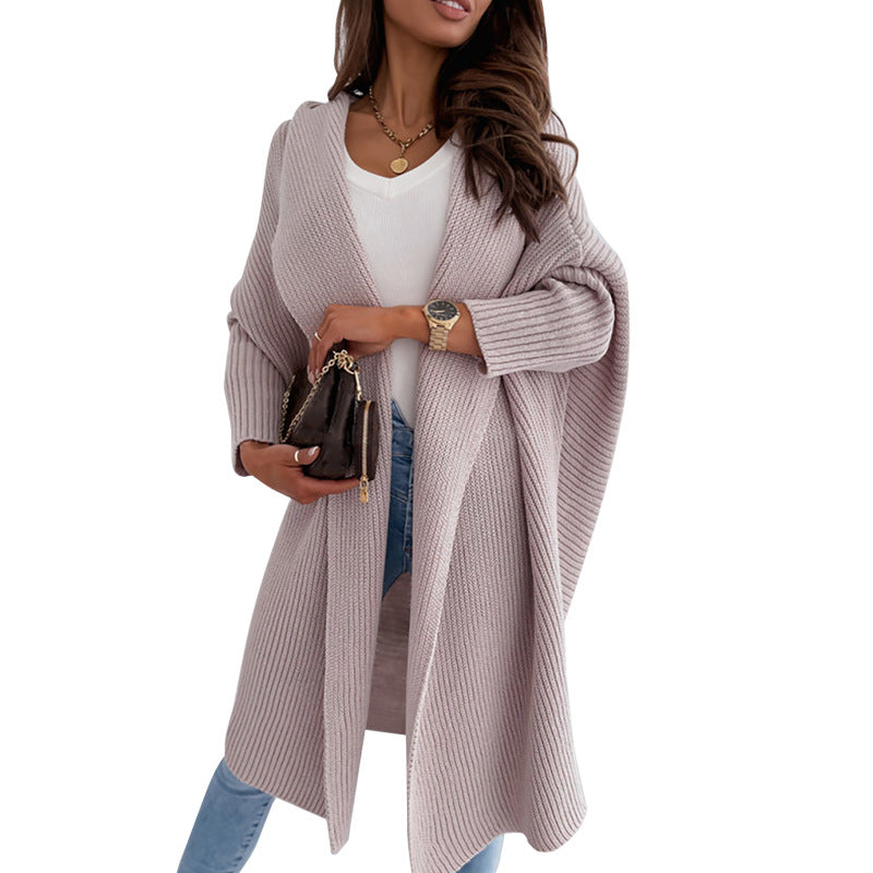 Fashionable Long-Sleeved Loose Cardigan Long Sweater Coat 5