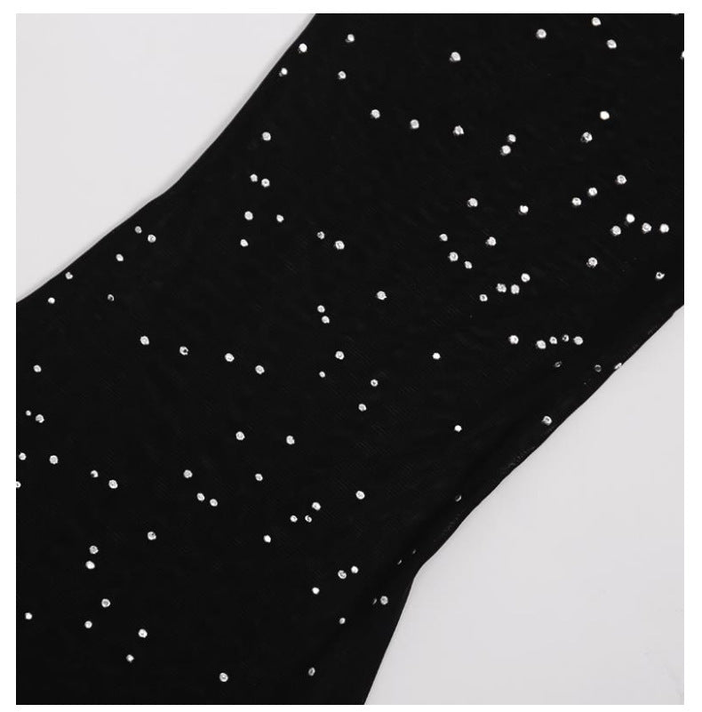 Women's Sexy Beaded See-Through Mesh Wide Leg Pants 16