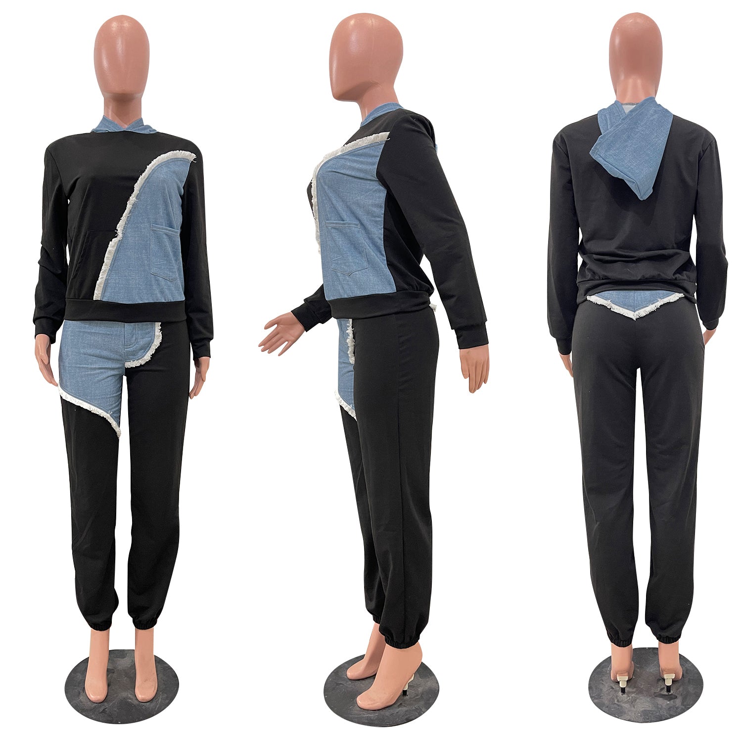 Women's Fashion Casual Hoodies Tie Long Two-Piece Set 12