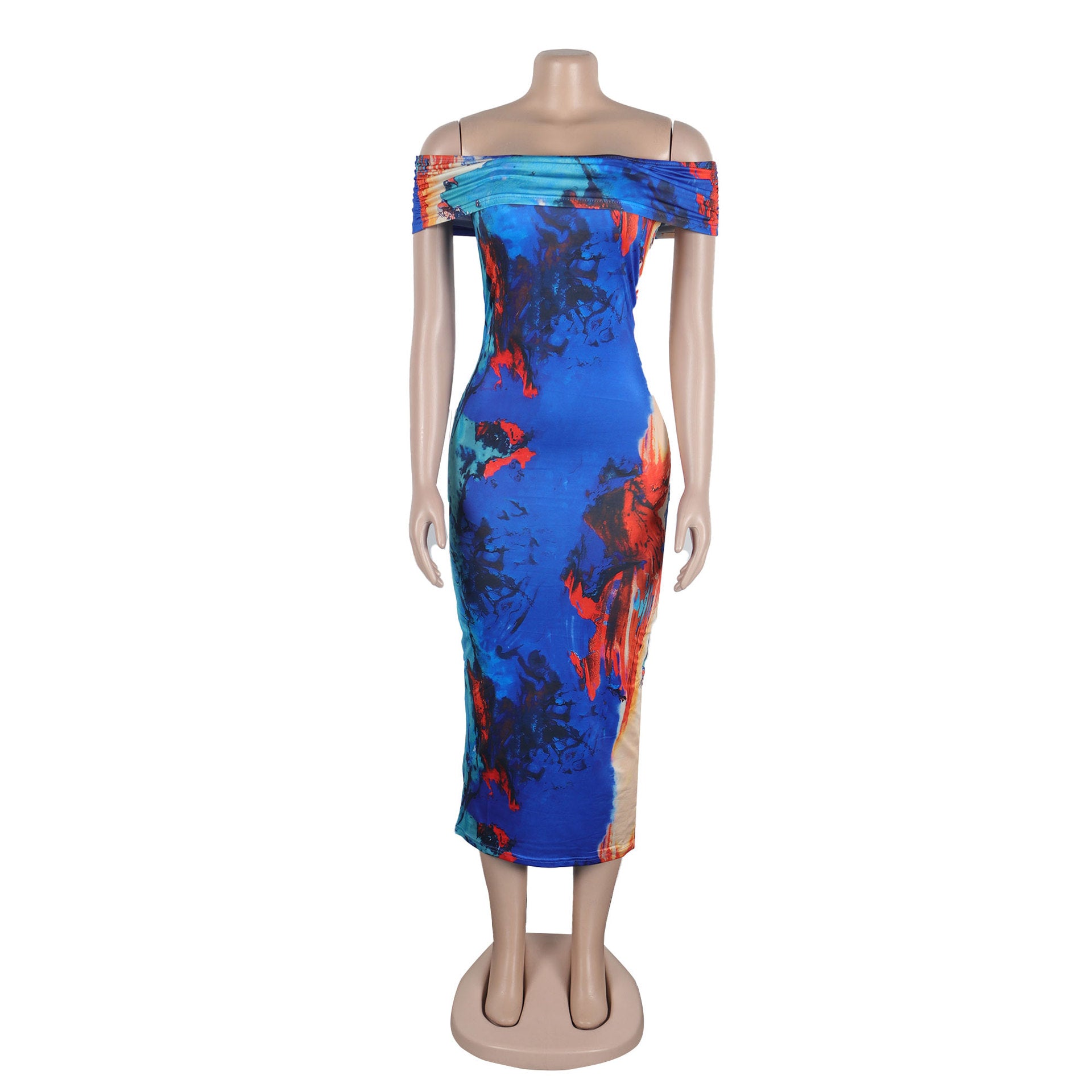 Sexy Off Shoulder Printed Bodycon Dress 12