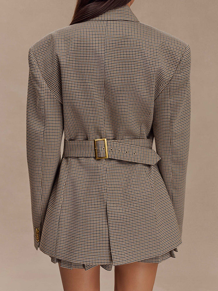 Women Fall/Winter Houndstooth Blazer Coat