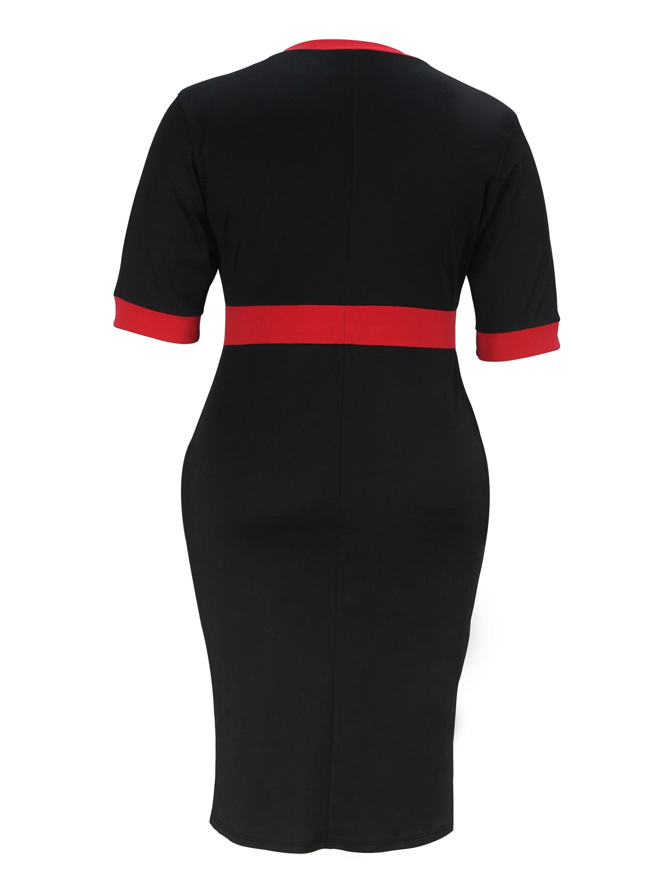 Women's Fashion Elegant Summer Round Neck Short Sleeve Plus Size Career Dress 9