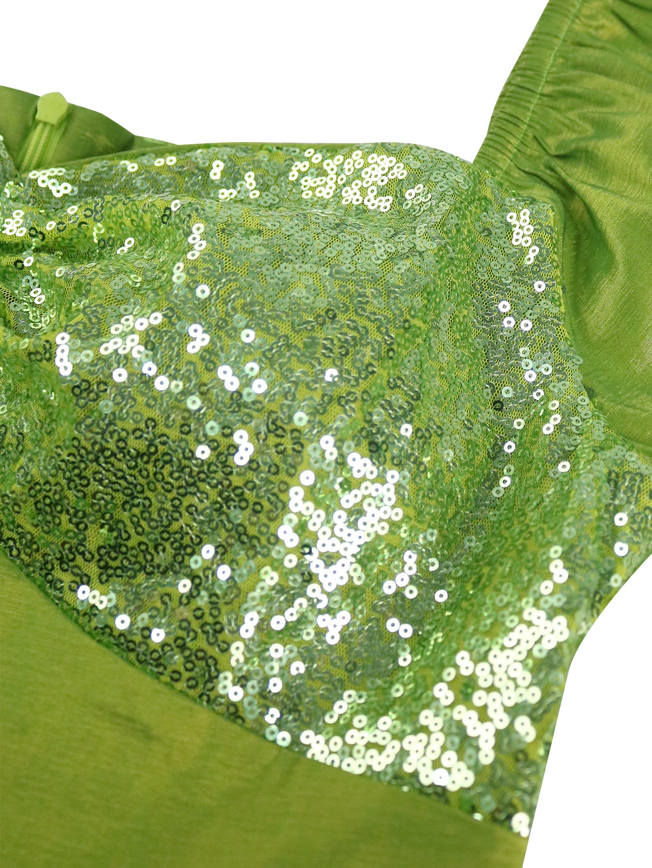 Elegant Puff-Sleeve Party Dress Sequin Patchwork Ruffled Formal Bodycon Gown 8