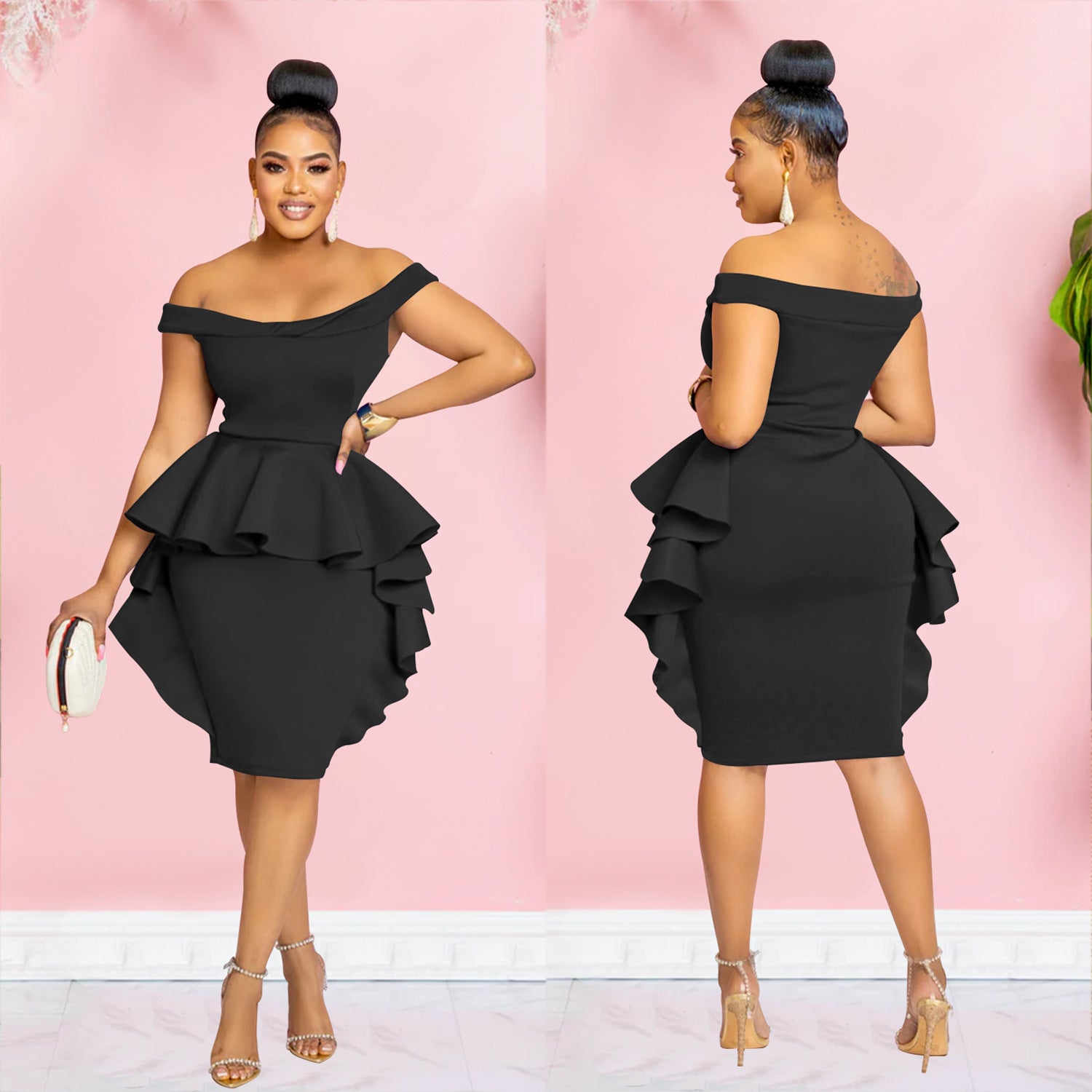 Women Solid Sleeveless Ruffle Skirt