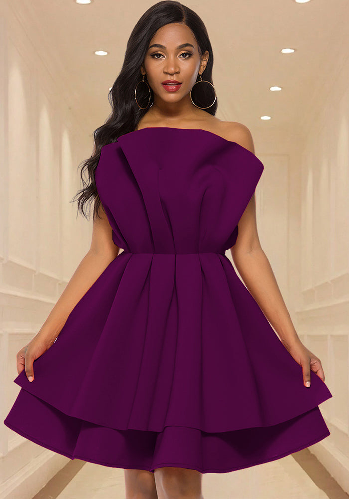 Women sexy Strapless ruffle Formal Party dresses