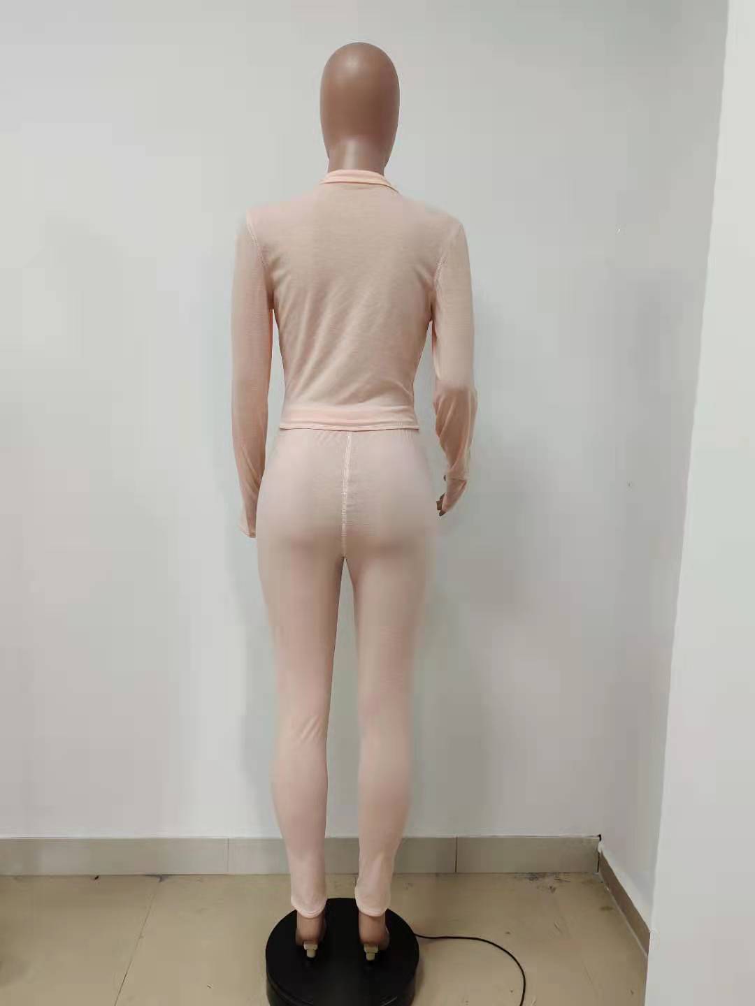 Women's Casual Long Sleeve Tight Slim Sport Two Piece Pants Set 13