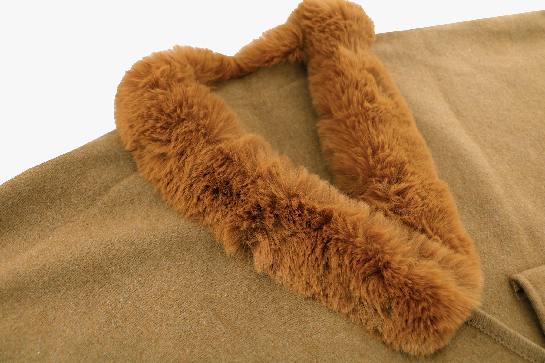 Plus Size Women autumn and winter furry collar loose knitting cloak shawl coat 19