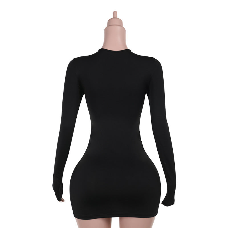 Autumn Long Sleeve Lace-Up Sexy Bodycon Dress 7