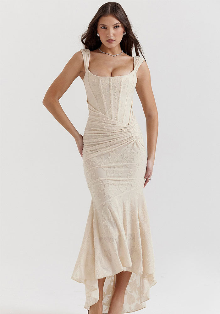 Women Sexy Off Shoulder Strapless Bodycon Fishtail Dress