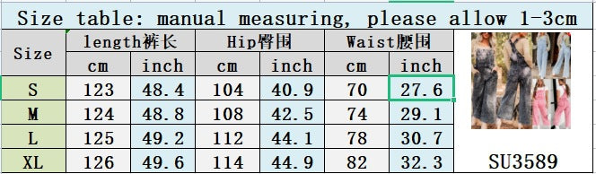 Women Retro Sleeveless Denim Overalls Loose Straight Denim Jumpsuit 14