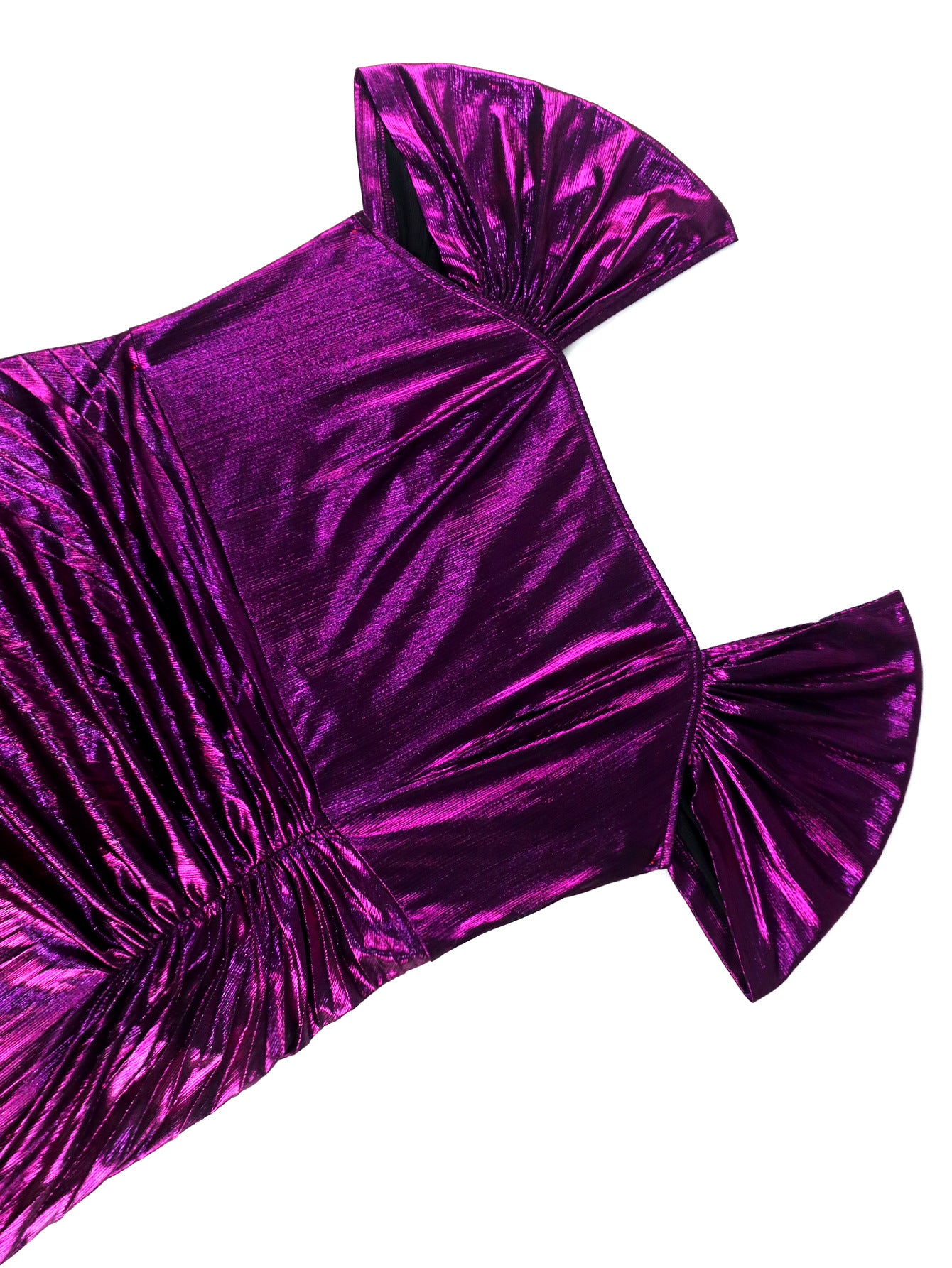 Women Sexy Square Neck Backless Split Party Pleated Dress 8