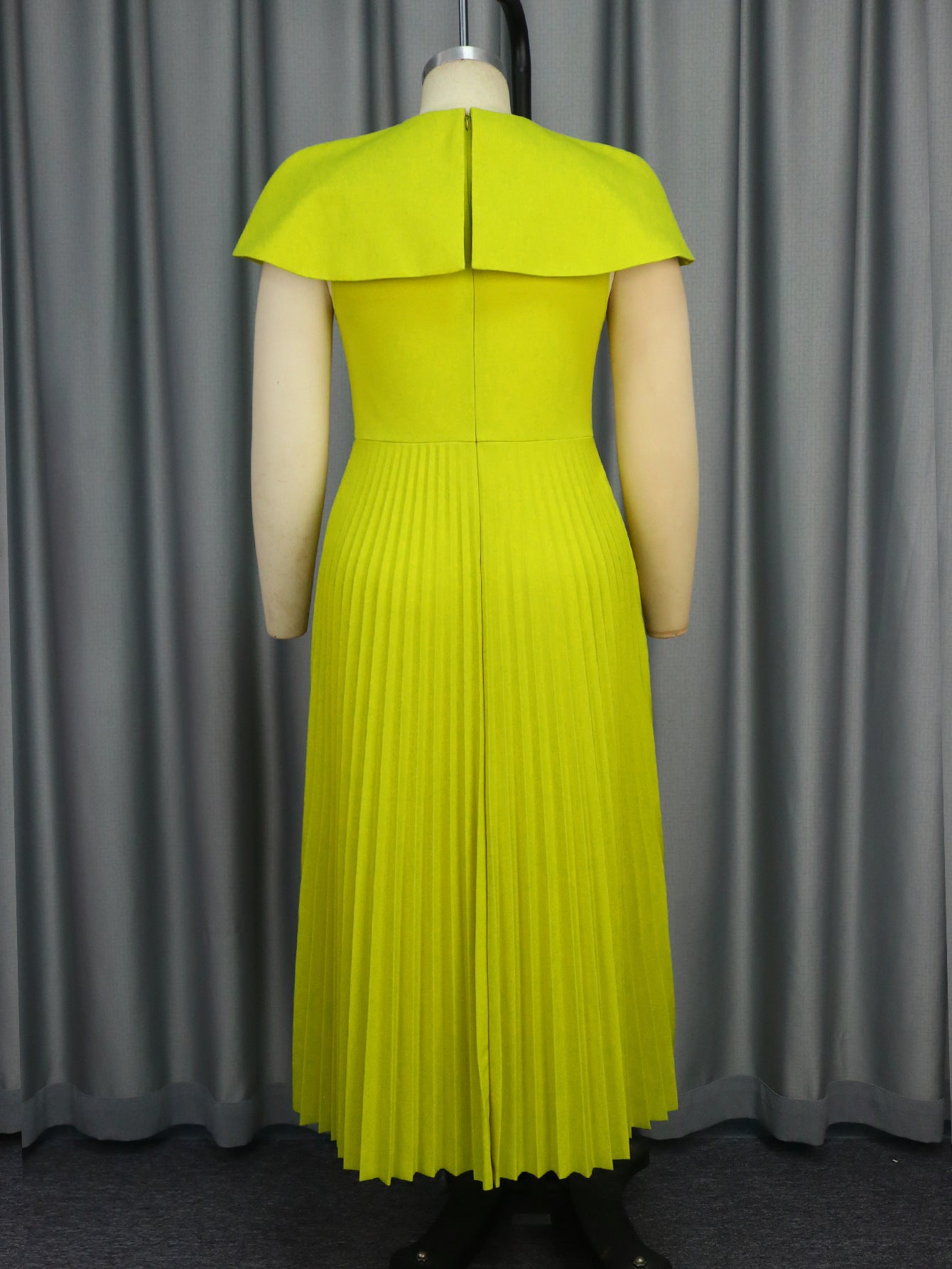 Plus Size Cape Sleeve Elegant Pleated Cocktail Dress 12