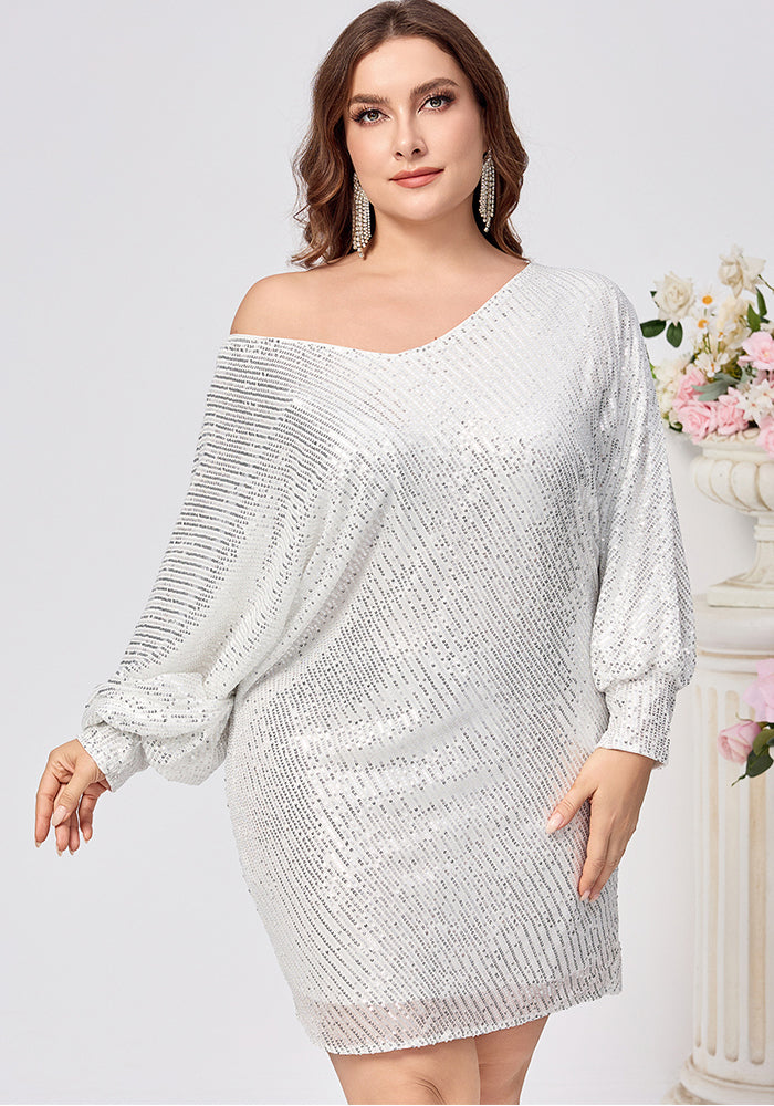 Plus Size sequin Cocktail Party Dress Evening Gown