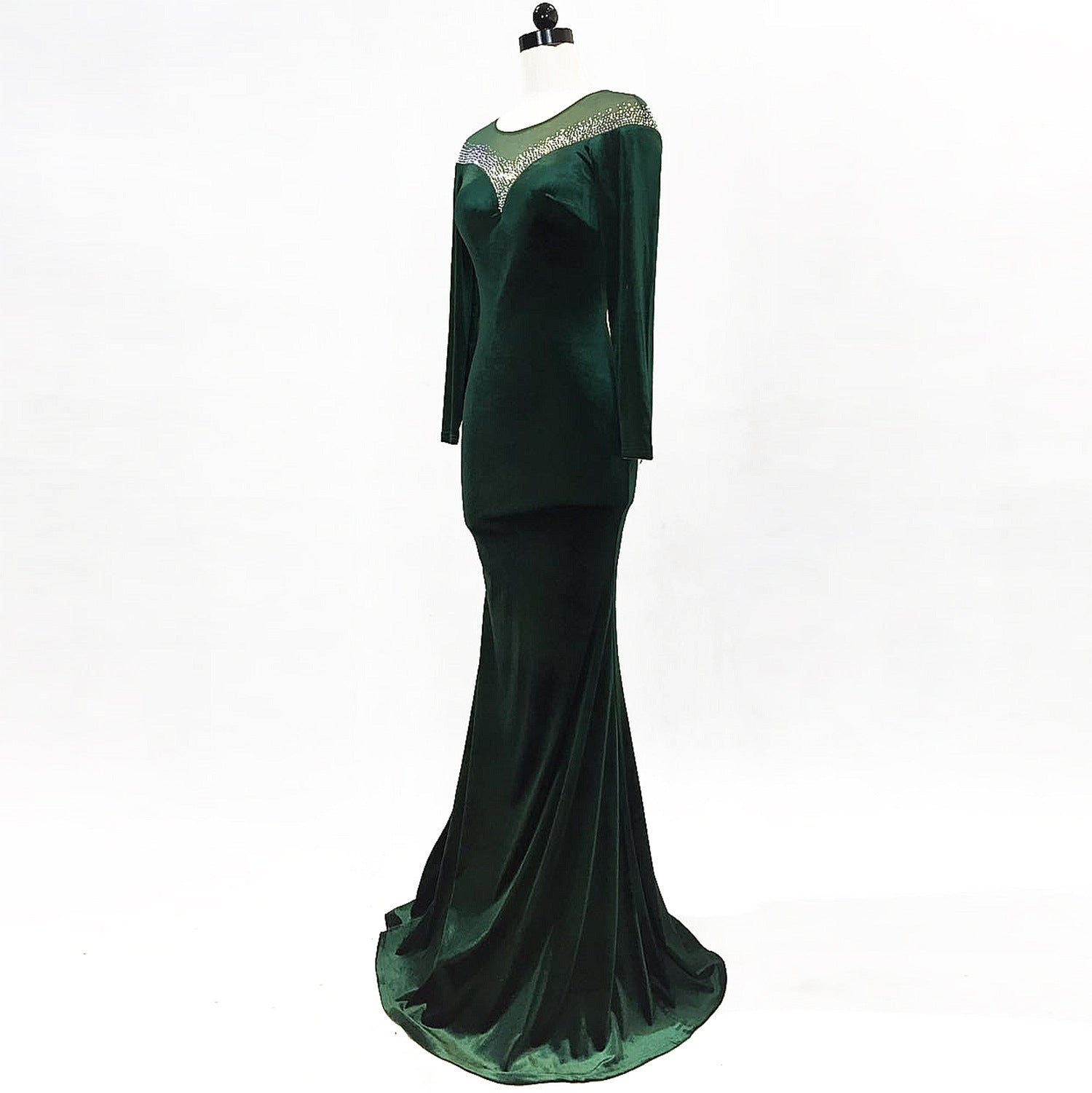 velvet Formal Party Evening Dress Winter Long Sleeve Corporate Annual Meeting Long Fishtail Party Dress 26