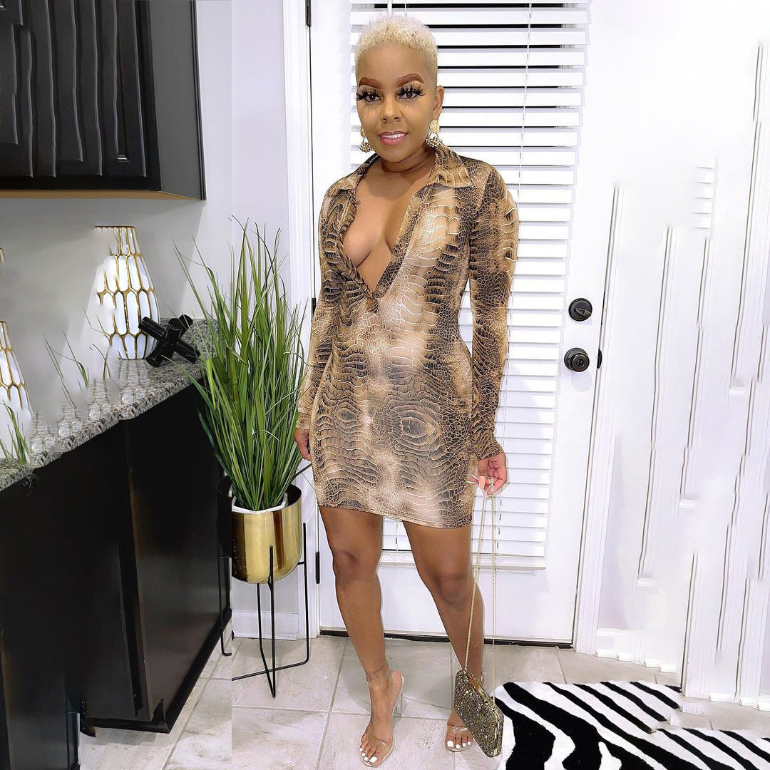 Autumn and Winter Fashionable sexy V-neck long sleeve nightclub bodycon dress 4