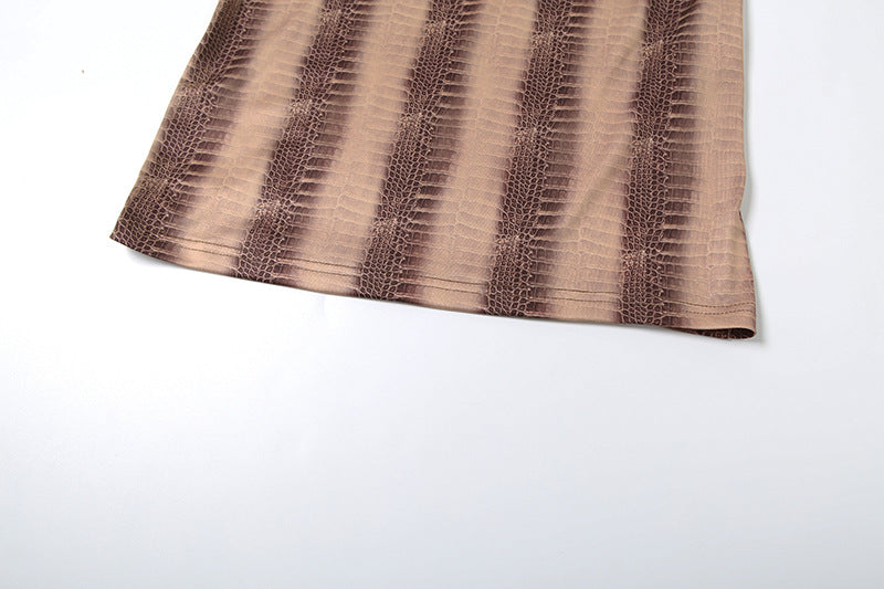 Spring/Summer Women's Sexy Sleeveless Strapless Fashion-Print Bodycon Long Dress 16